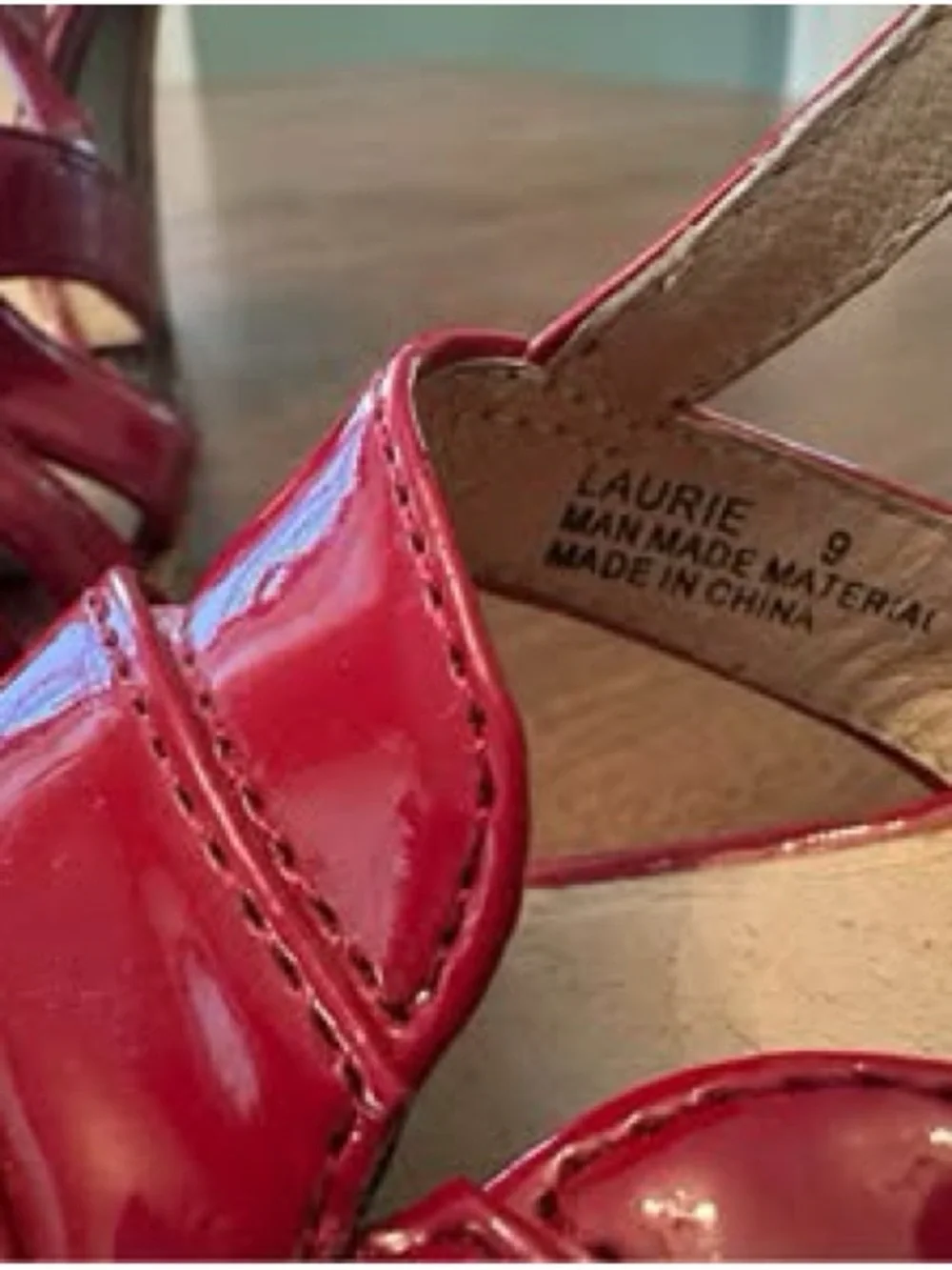 Yellow Box Red Strappy Cork Platform Sandals